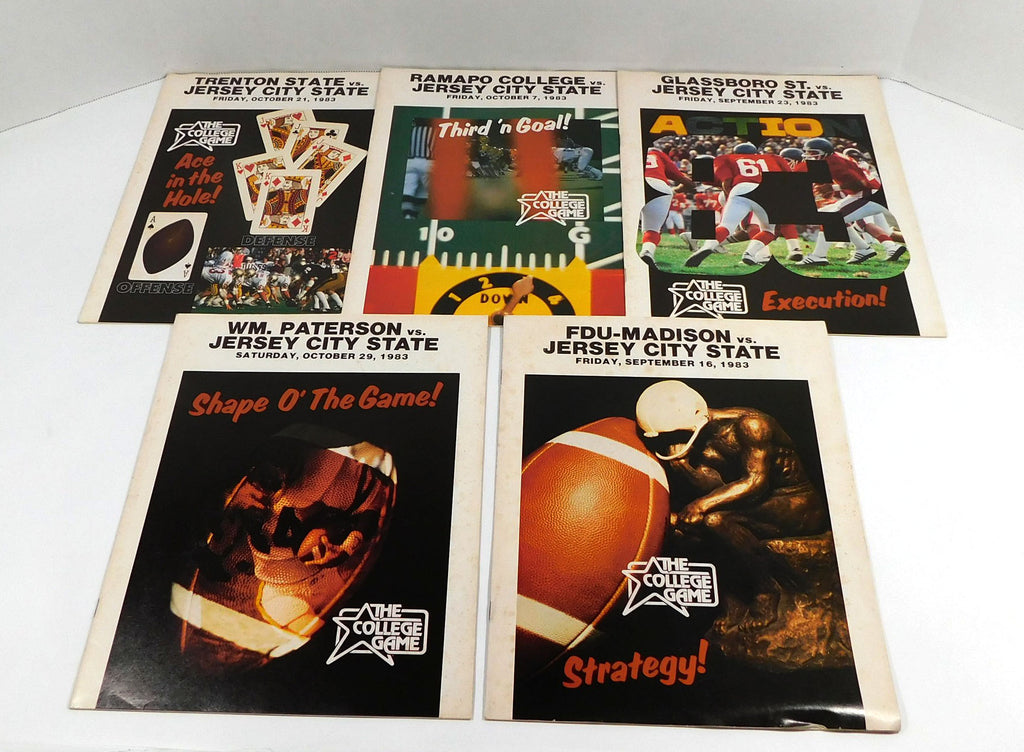 Lot of (5) Different 1983 Jersey City State College Football Programs Pic2