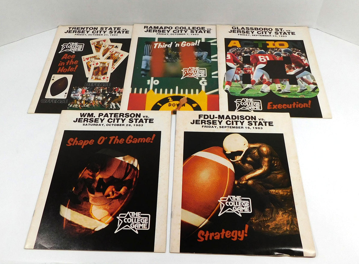 Lot of (5) Different 1983 Jersey City State College Football Programs Pic2