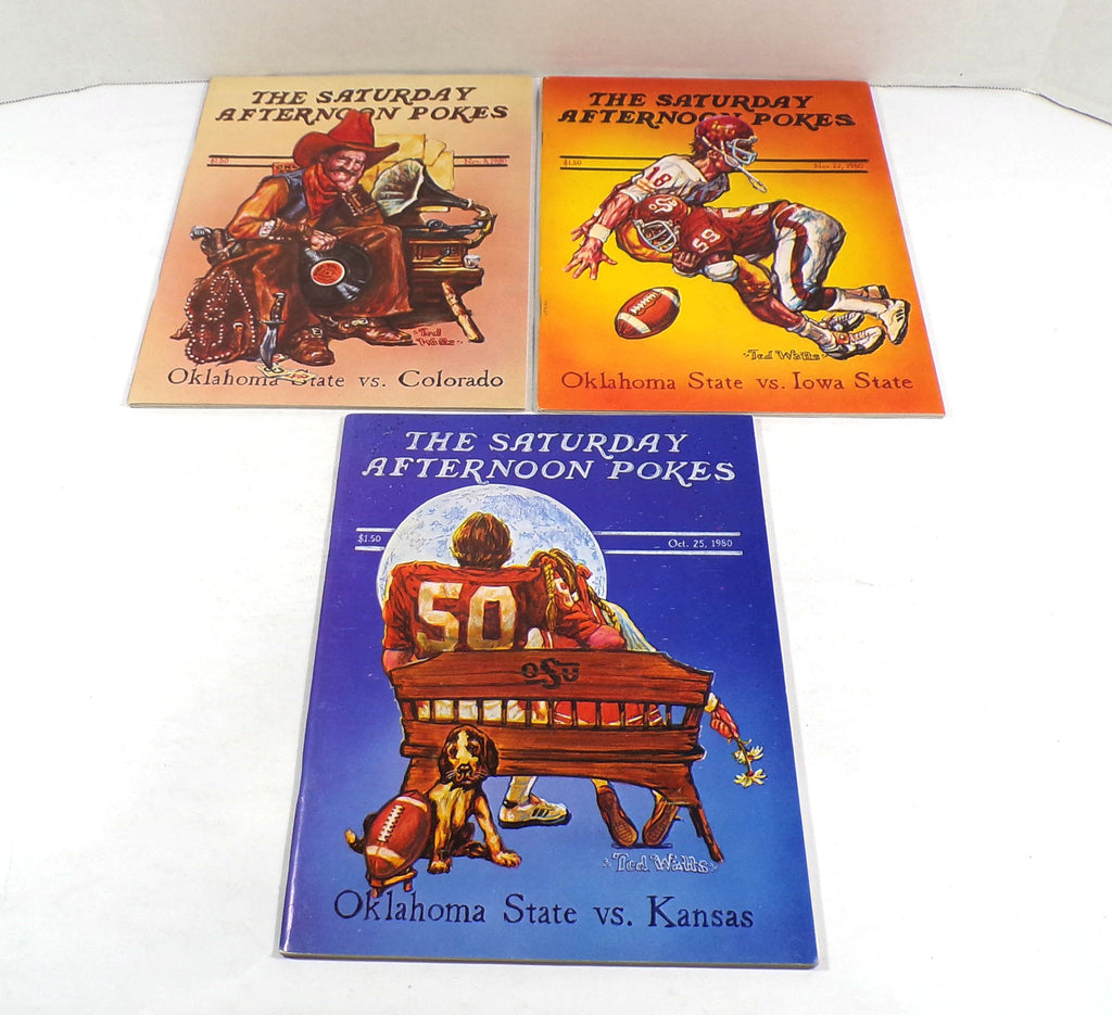 Lot of (3) Different 1980 Oklahoma State College Football Programs Pic2