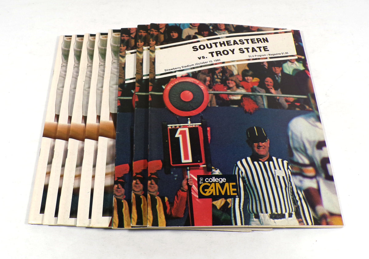 Lot of (8) Assorted 1980 Southeastern Louisiana College Football Programs