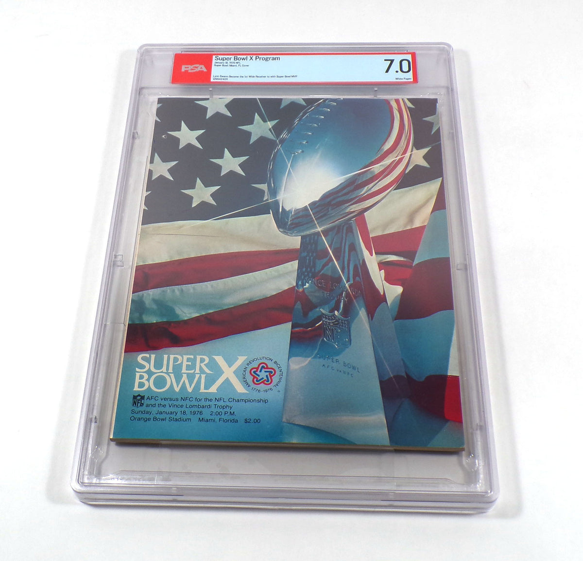 1976 Super Bowl X 10 Football Program Steelers vs Cowboys 1-18-76 PSA 7