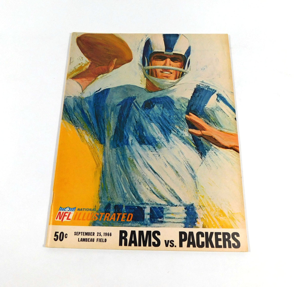 1966 Los Angeles Rams at Green Bay Packers NFL Football Program 9-25-66