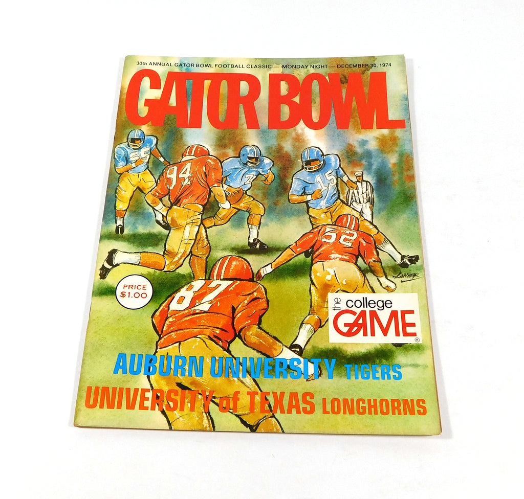 1974 Texas vs Auburn Gator Bowl College Football Program 12-30-74
