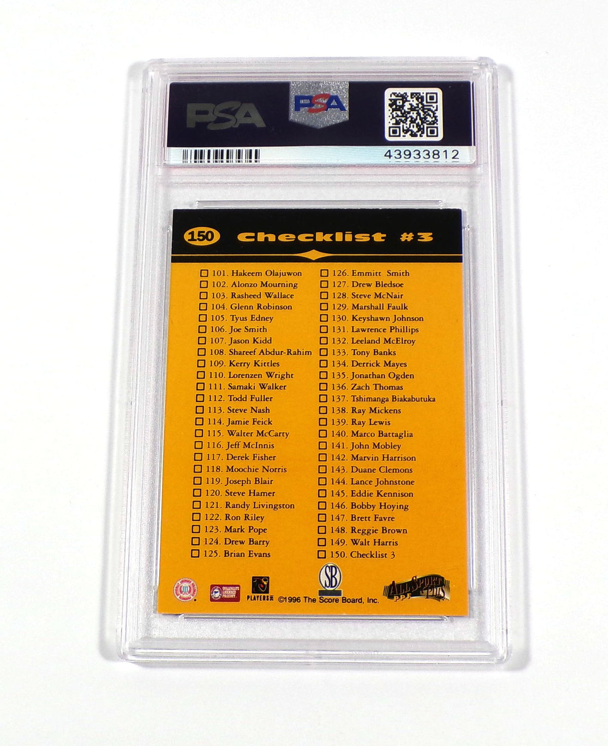 1996-97 The Score Board All Sport PPF Kobe Bryant Rookie #150 Lakers PSA 9 Pic2
