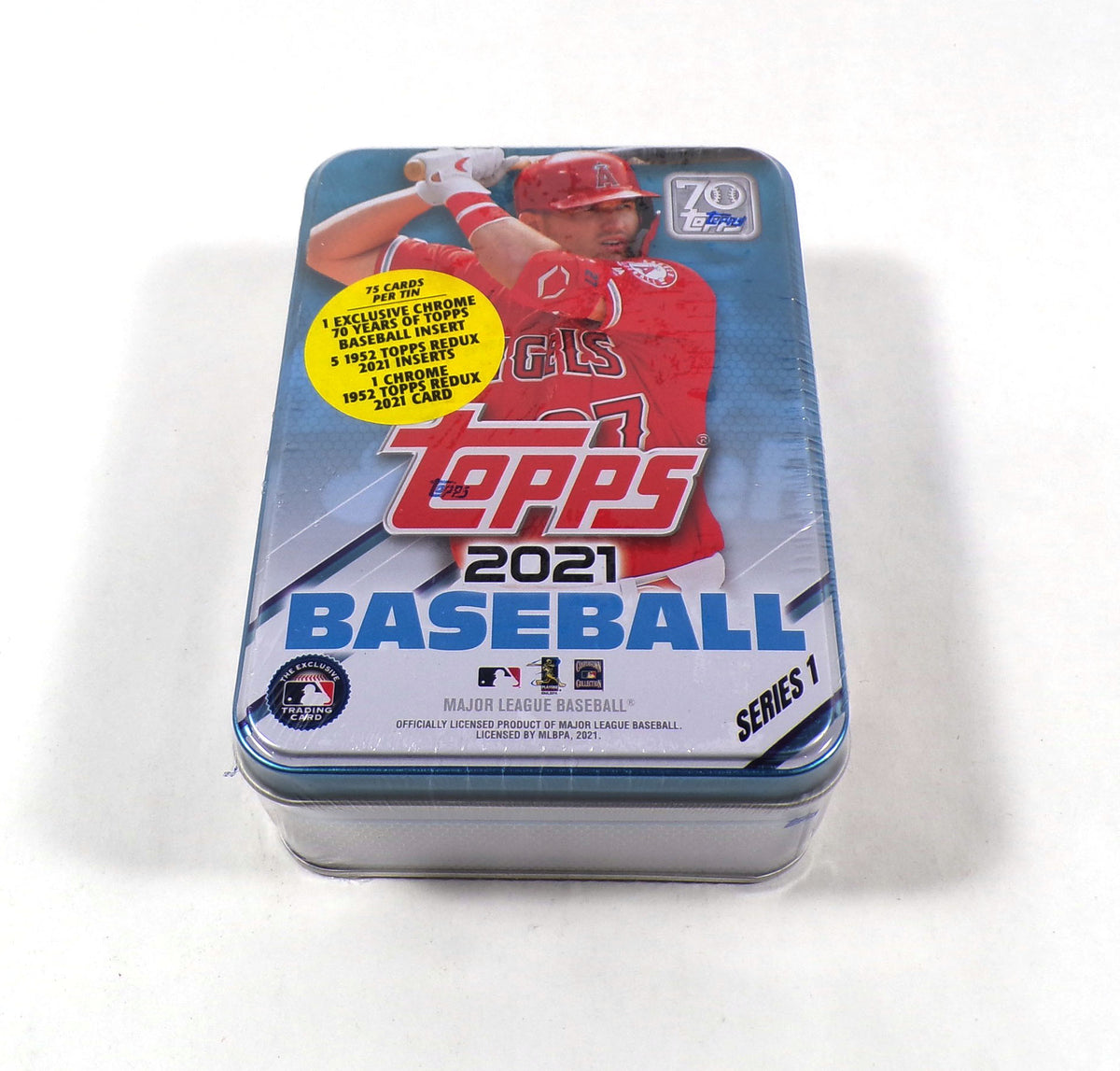 2021 Topps Baseball Series 1 Retail Factory Sealed Tin (75 Cards) Mike Trout