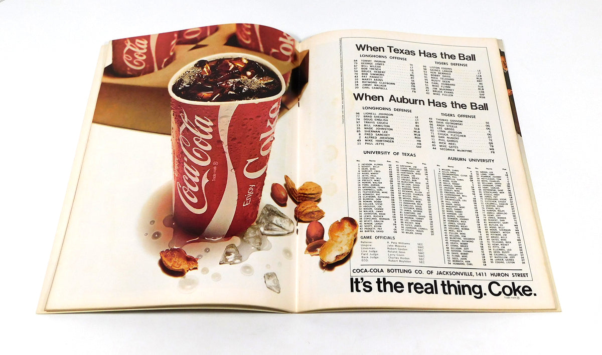1974 Texas vs Auburn Gator Bowl College Football Program 12-30-74 Pic2