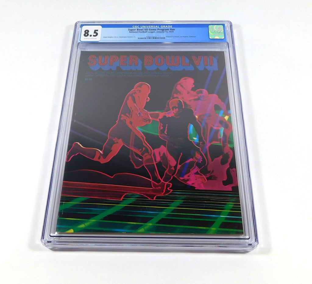 1973 Super Bowl VII 7 Football Program Dolphins 17-0 vs Redskins 1-14-73 CGC 8.5
