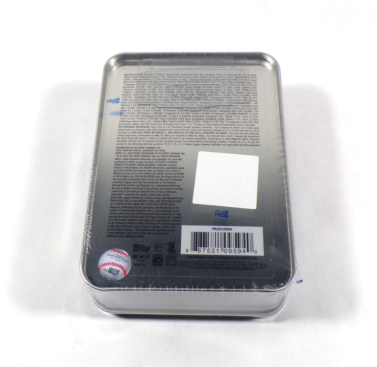 2021 Topps Baseball Series 1 Retail Factory Sealed Tin (75 Cards) Mike Trout Pic2