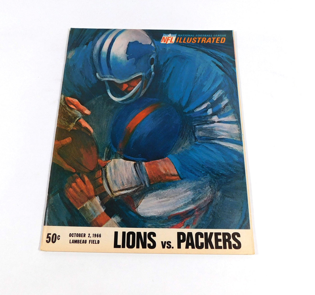1966 Detroit Lions at Green Bay Packers NFL Football Program 10-2-66