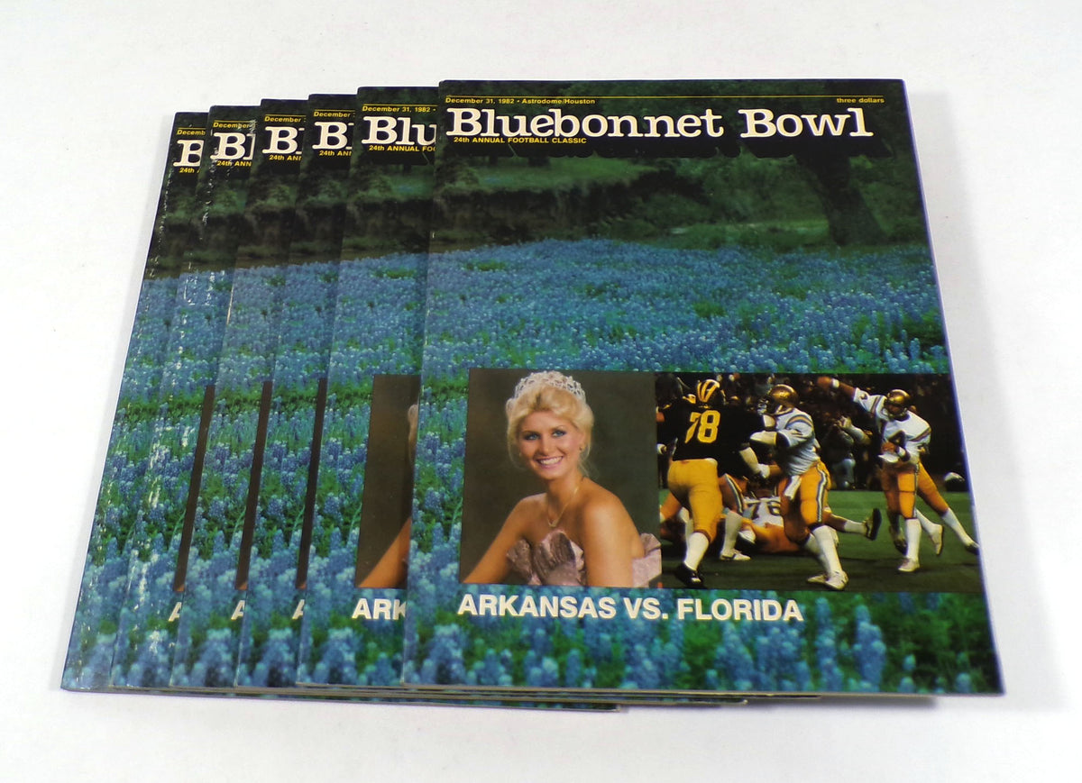 Lot of (6) 1982 Florida vs Arkansas Bluebonnet Bowl College Football Programs