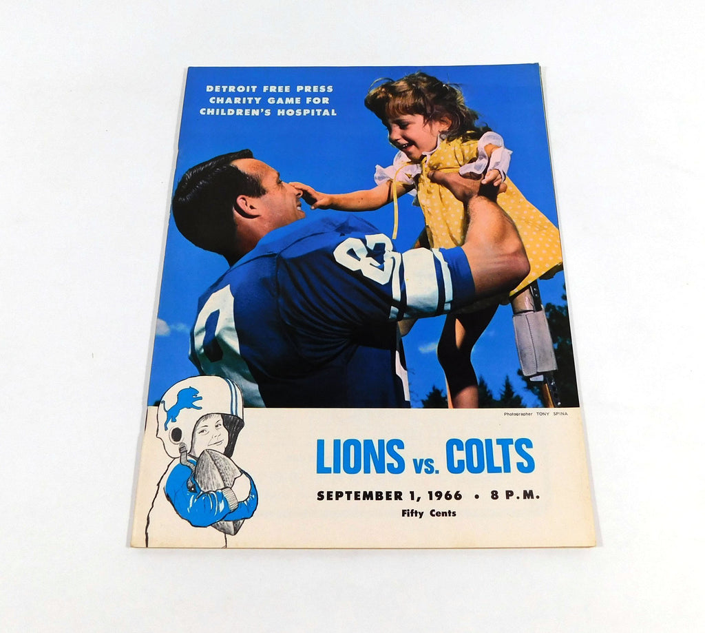 1966 Baltimore Colts at Detroit Lions NFL Football Program 9-1-66