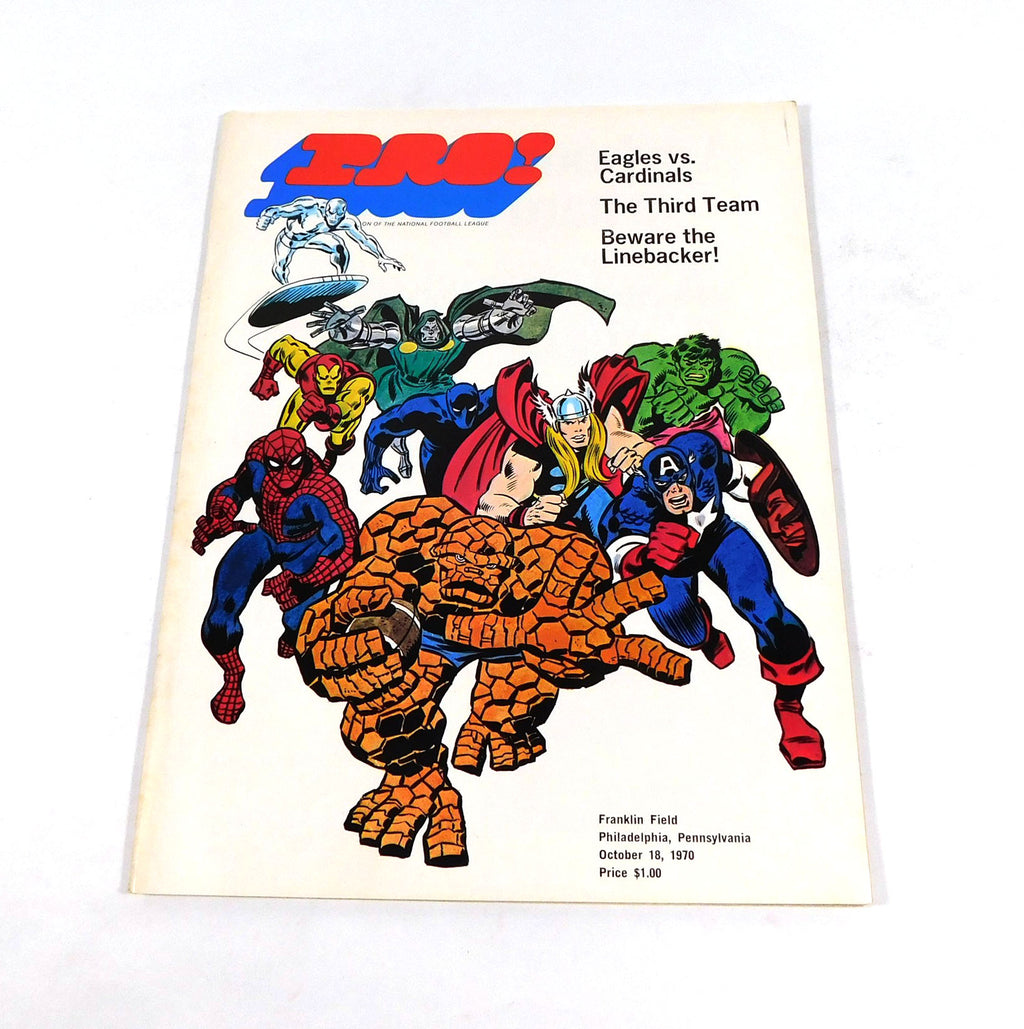 1970 St Louis Cardinals at Philadelphia Eagles NFL Football Marvel Program 10-18