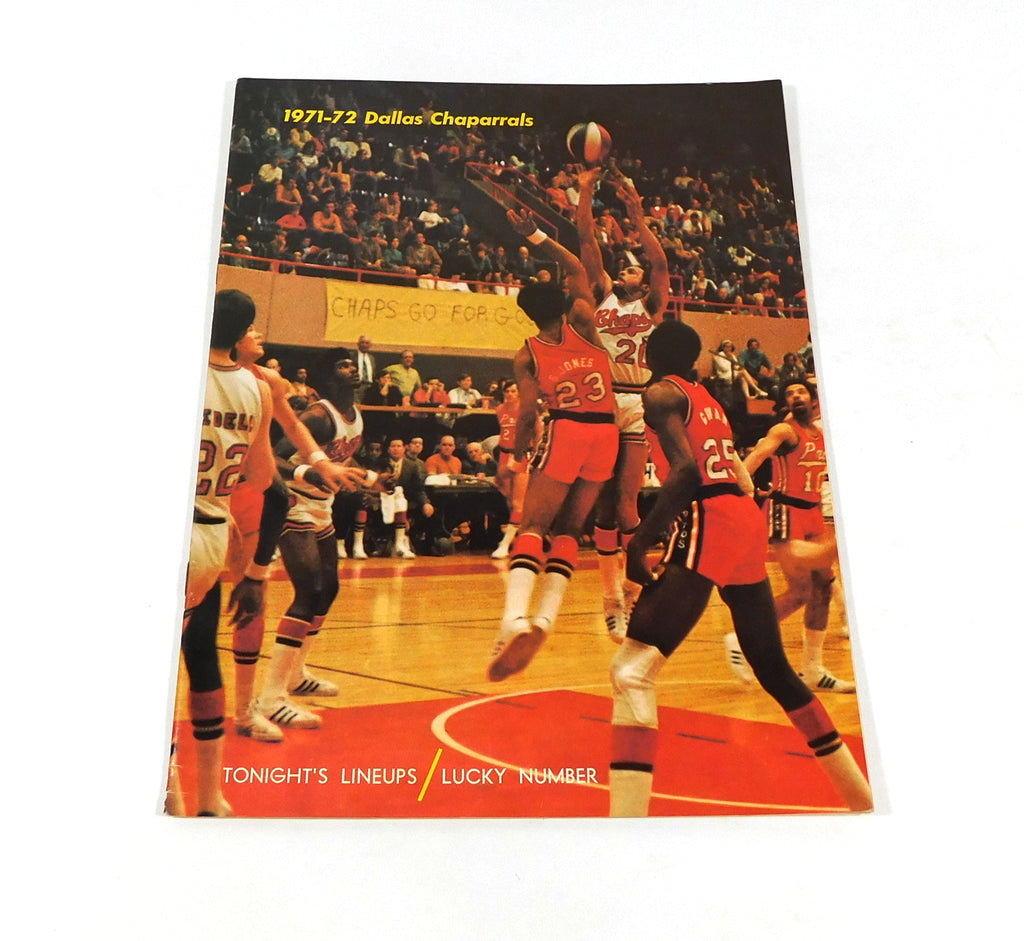 1971-72 Dallas Chaparrals vs Indiana Pacers ABA Basketball Program 1-3-72