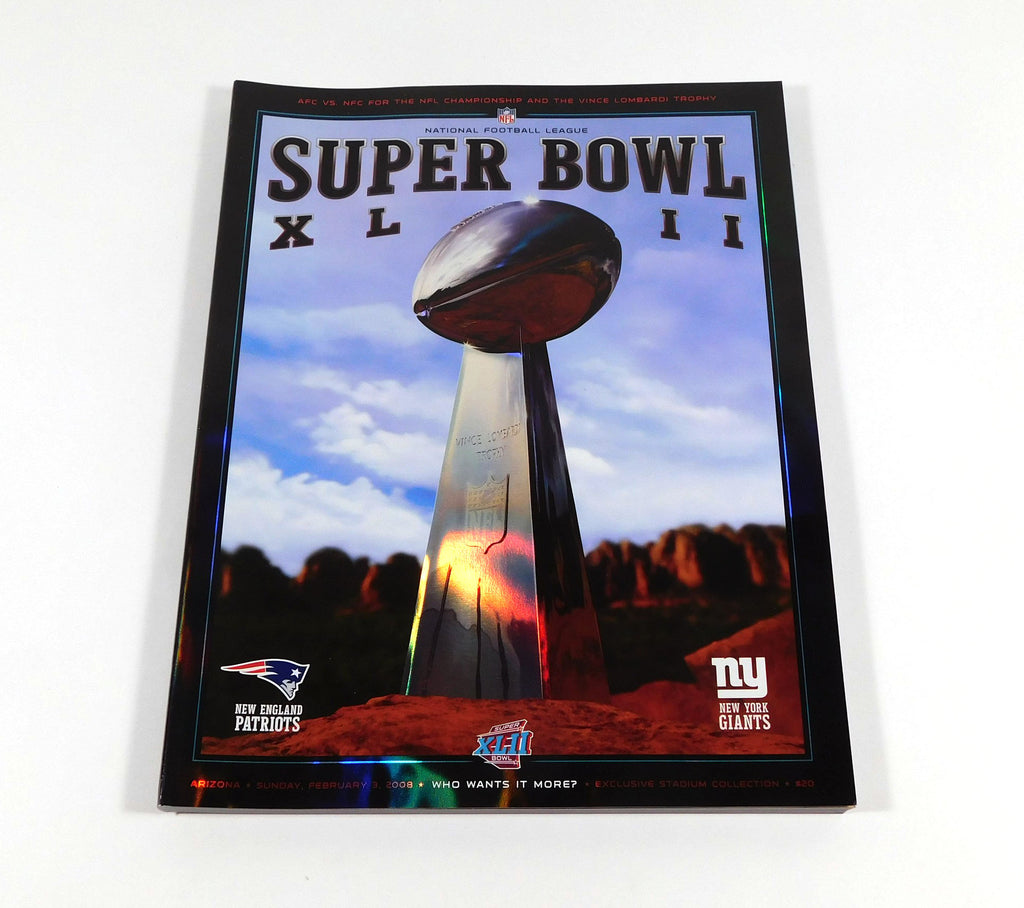 2008 Super Bowl XLII 42 Program New York Giants vs New England Patriots Hologram