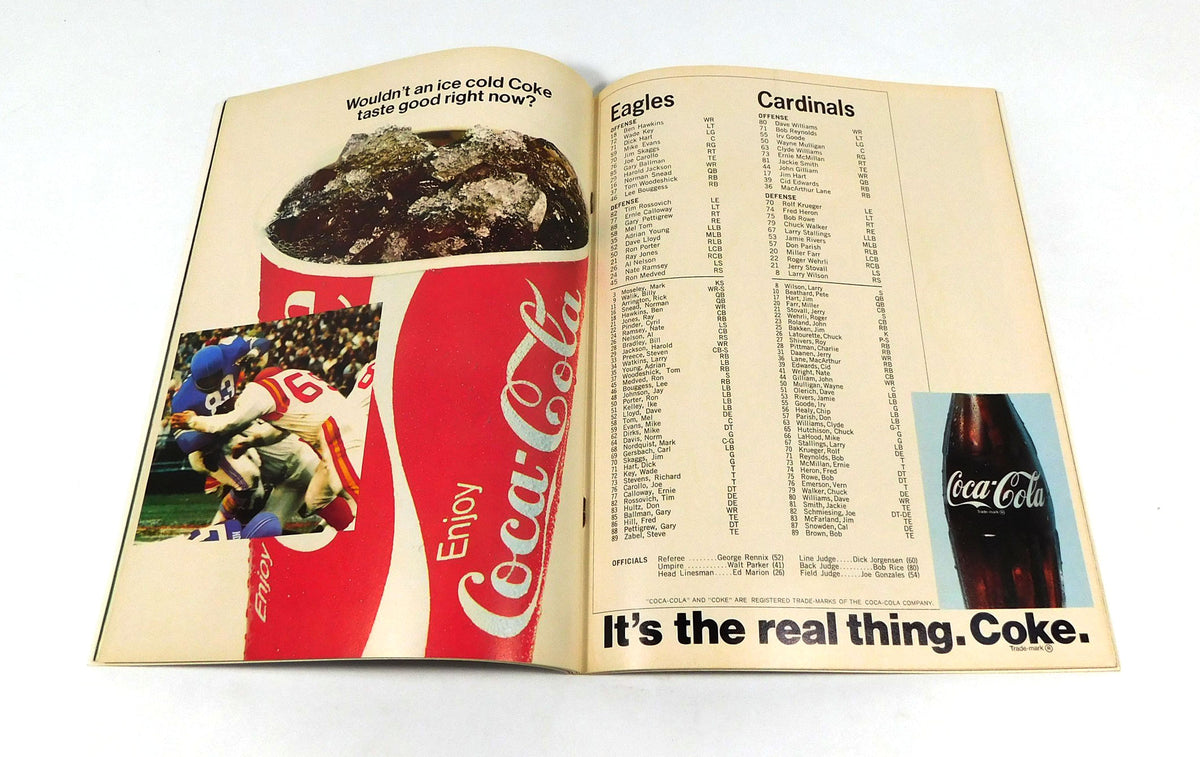 1970 St Louis Cardinals at Philadelphia Eagles NFL Football Marvel Program 10-18 Pic2
