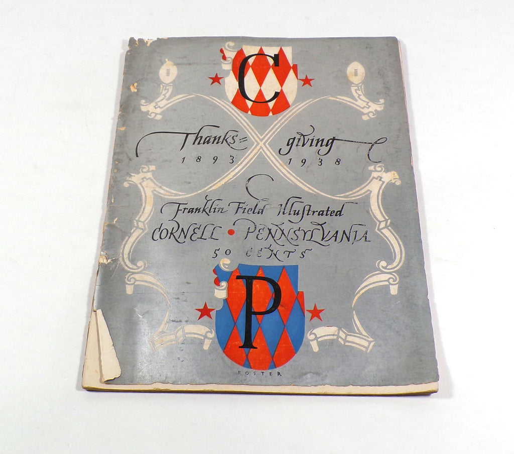 1938 Cornell at Pennsylvania College Football Program 11-24-38