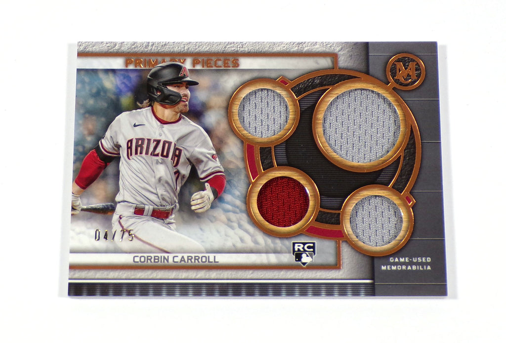 2023 Topps Museum Corbin Carroll Rookie Primary Pieces Quad Relics /75 4 Jerseys