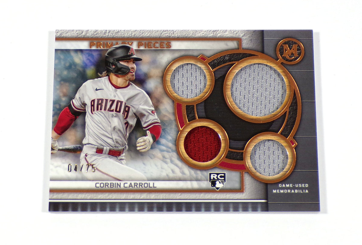 2023 Topps Museum Corbin Carroll Rookie Primary Pieces Quad Relics /75 4 Jerseys
