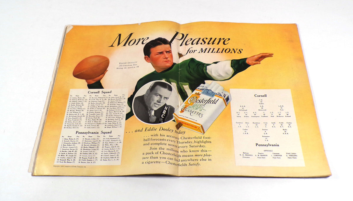 1938 Cornell at Pennsylvania College Football Program 11-24-38 Pic2