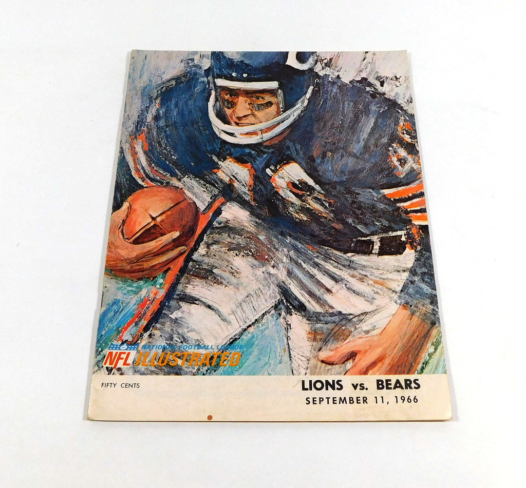1966 Chicago Bears at Detroit Lions NFL Football Program 9-11-66
