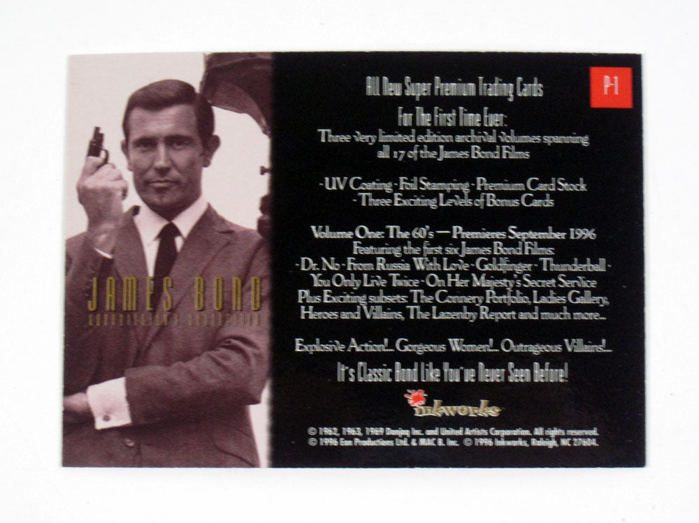 1996 Inkworks James Bond Connoisseur's Coll Vol 1 Promo Card (P-1) Pic2