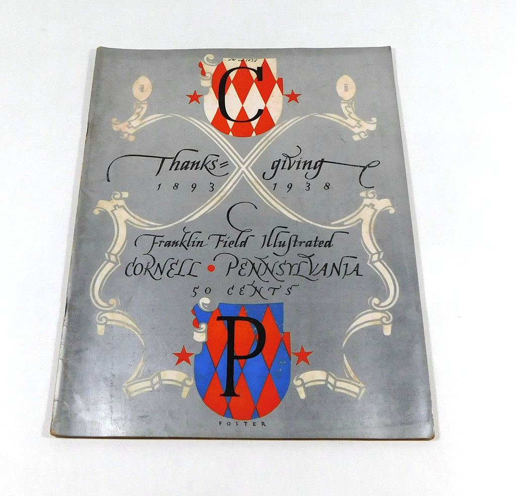 1938 Cornell at Pennsylvania College Football Program 11-24-38