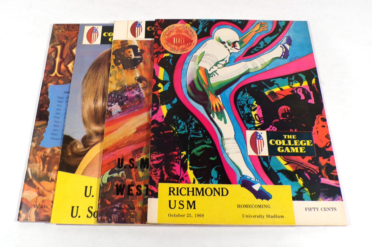 Lot of (4) Different 1969 Univ of Southern Mississippi College Football Programs