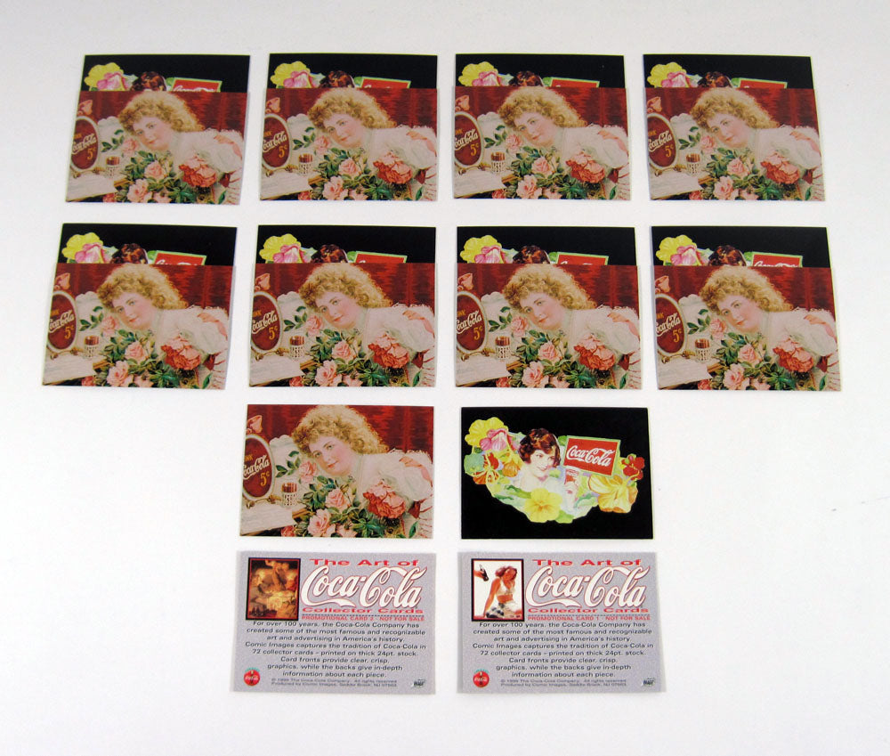 Lot of (10) 1999 Comic Images The Art of Coca-Cola Promo Card Set (2) Nm/Mt