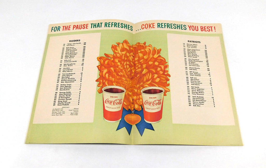 1960 Boston Patriots at Oakland Raiders AFL Football Program 10-16-60 Pic2