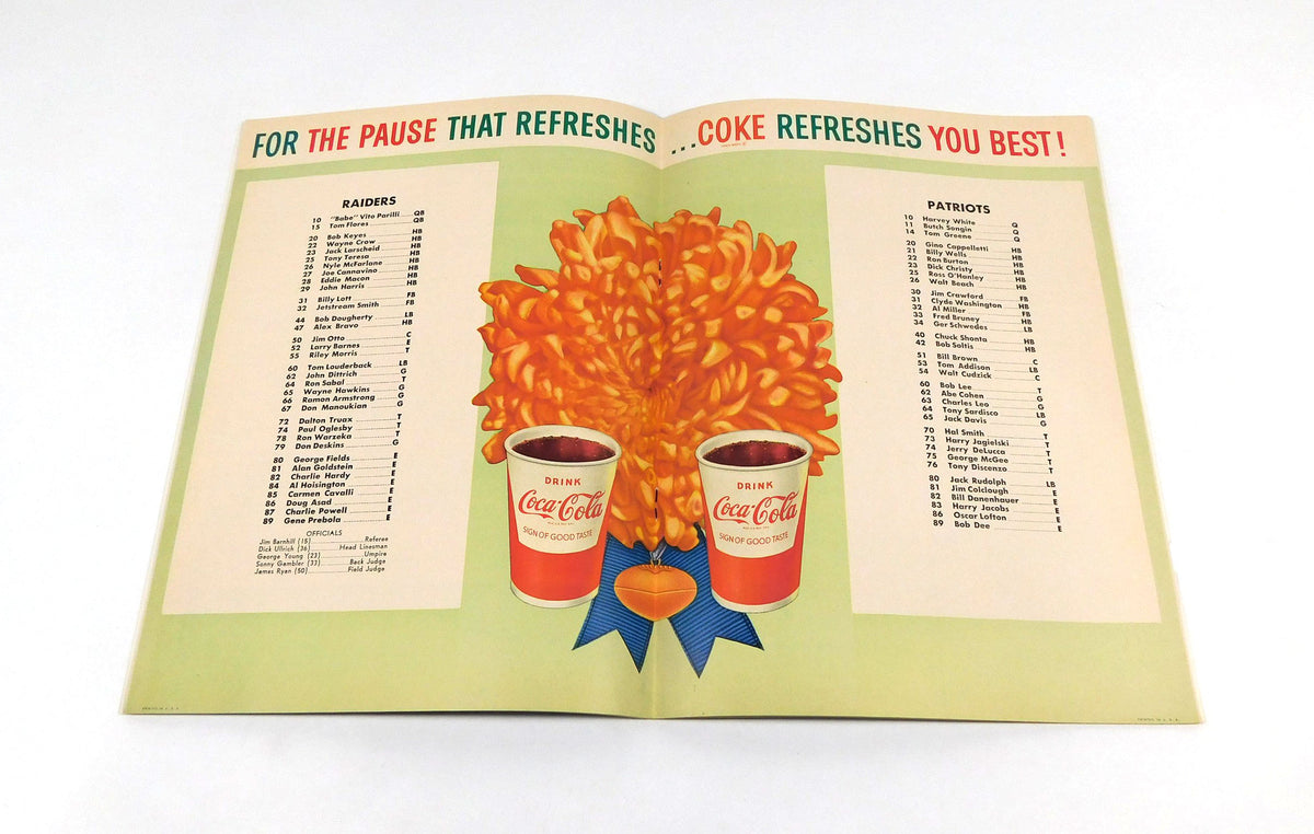 1960 Boston Patriots at Oakland Raiders AFL Football Program 10-16-60 Pic2