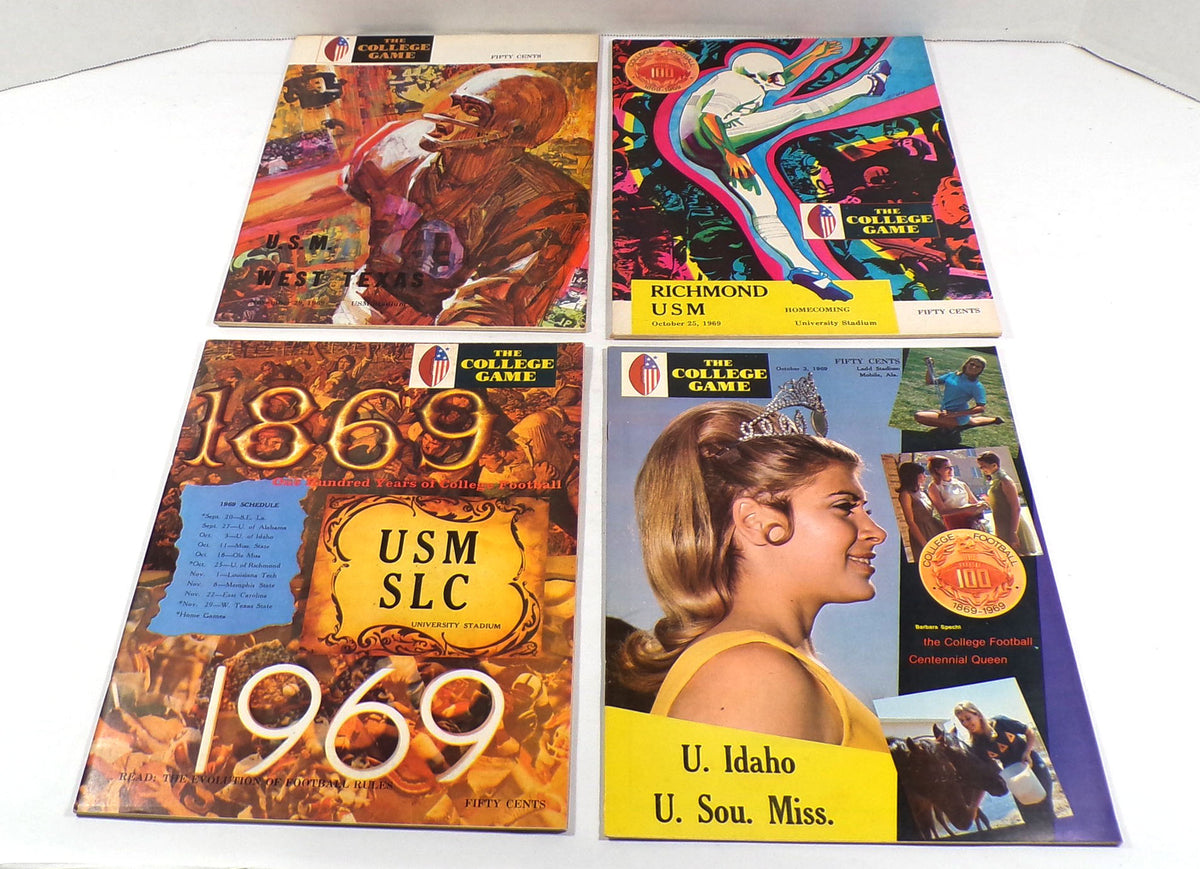 Lot of (4) Different 1969 Univ of Southern Mississippi College Football Programs Pic2