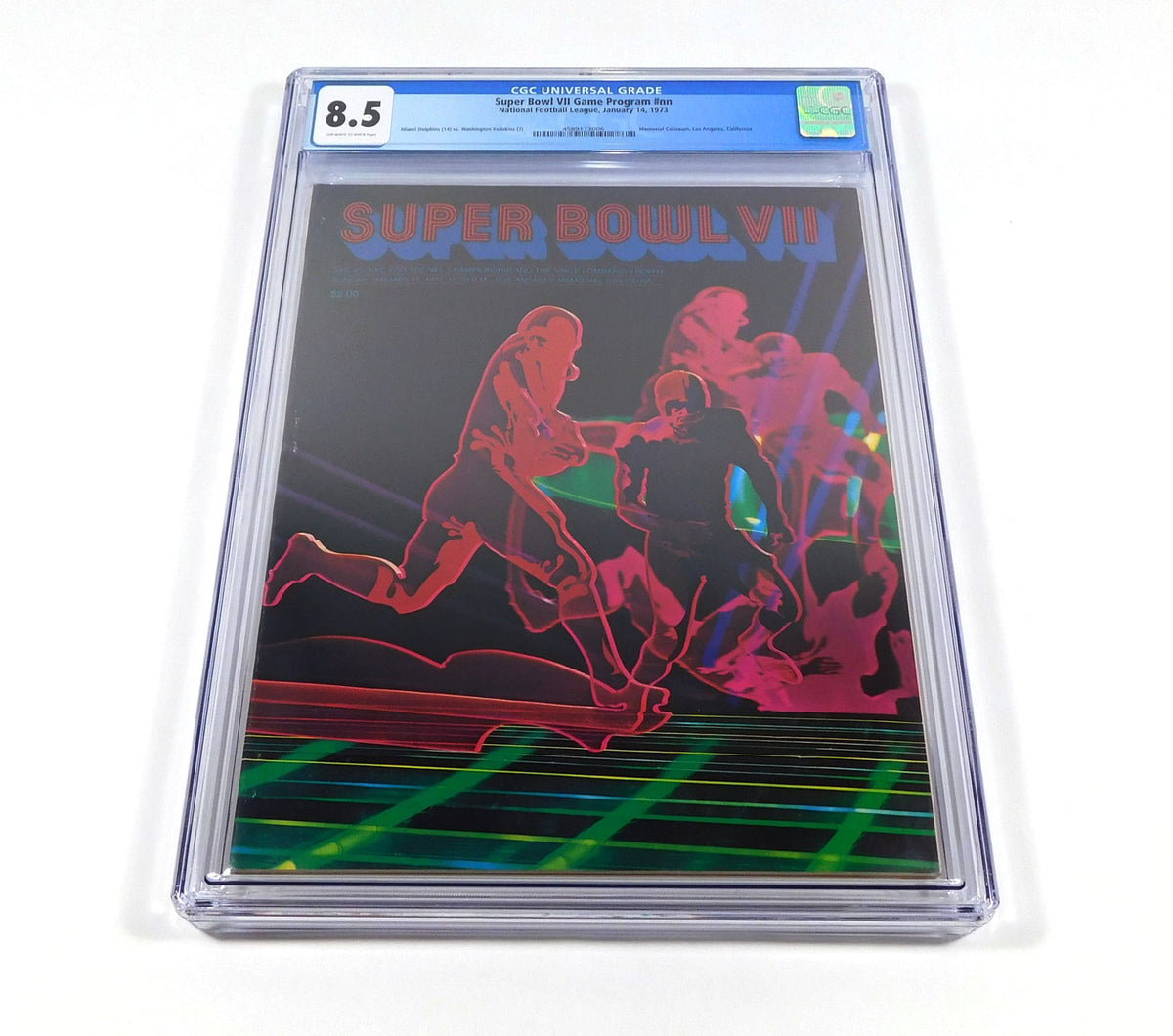 1973 Super Bowl VII 7 FB Program Dolphins 17-0 vs Redskins 1-14-73 CGC 8.5 8240