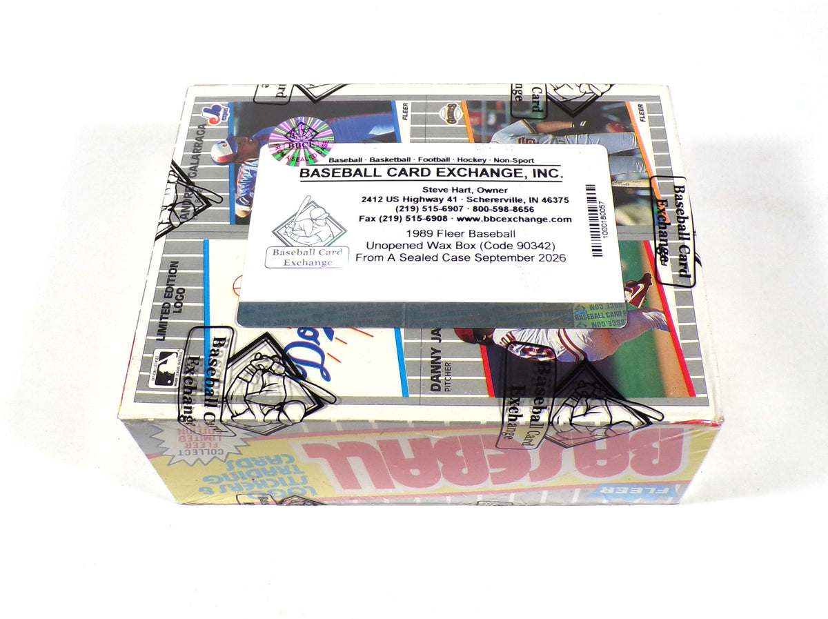 1989 Fleer Baseball Box (36 Pks) Code 90342 BBCE Wrapped FASC From A Sealed Case Pic2
