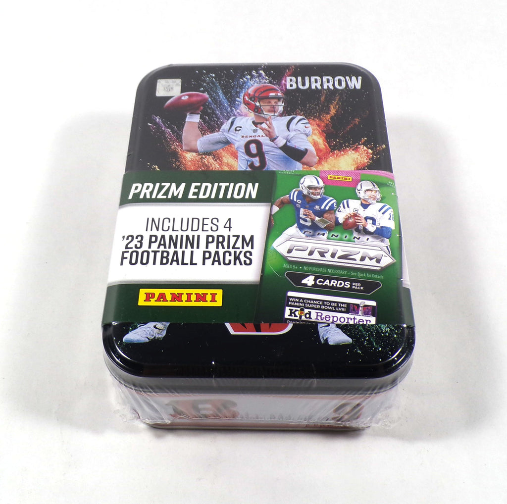 2023 Panini Prizm Football Factory Sealed Tin Joe Burrow (4 Prizm Packs)