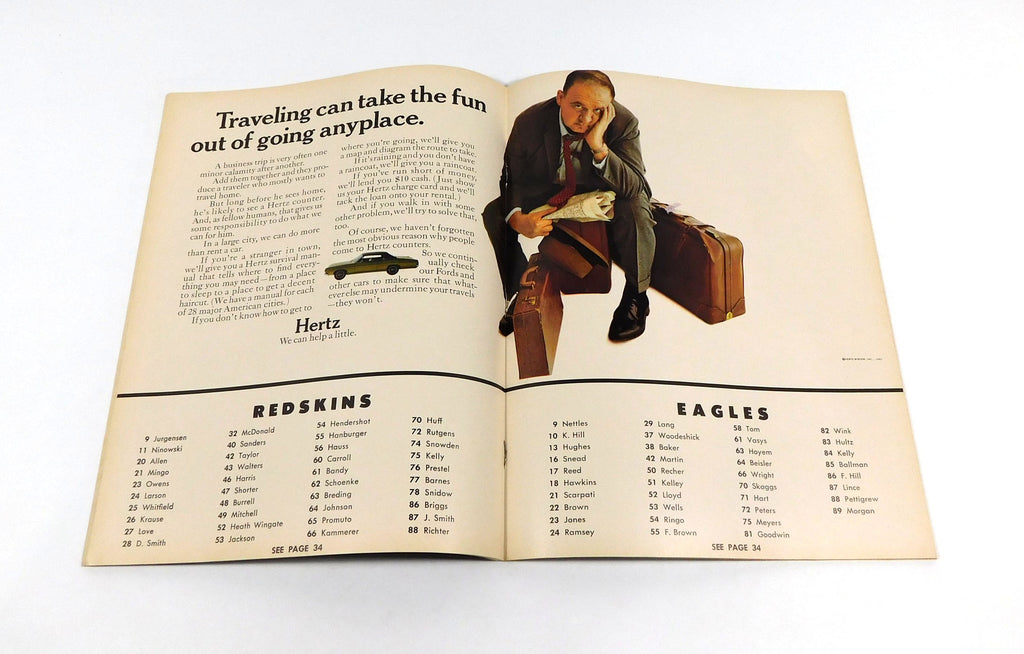 1967 Philadelphia Eagles at Washington Redskins NFL Football Program 12-3-67 Pic2