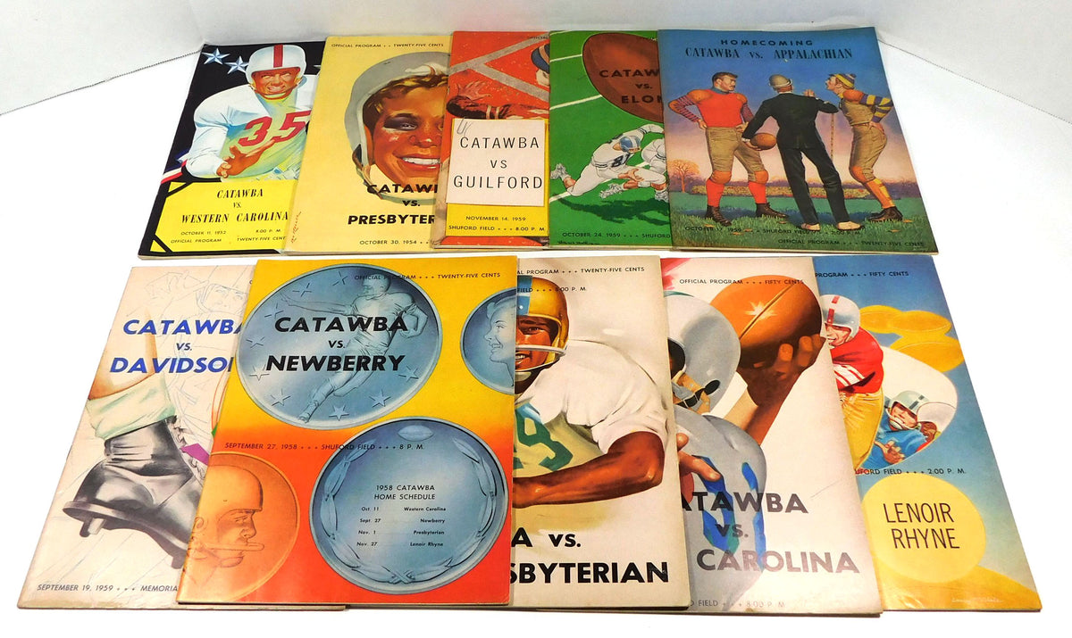 Lot of (10) Different 1952 to 1959 Catawba College Football Programs Pic2