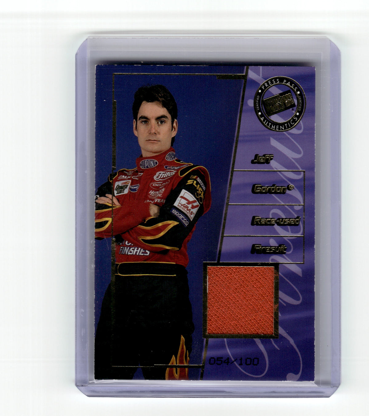 1999 Press Pass Premium Jeff Gordon #F1 Race-Used Firesuit NASCAR /100