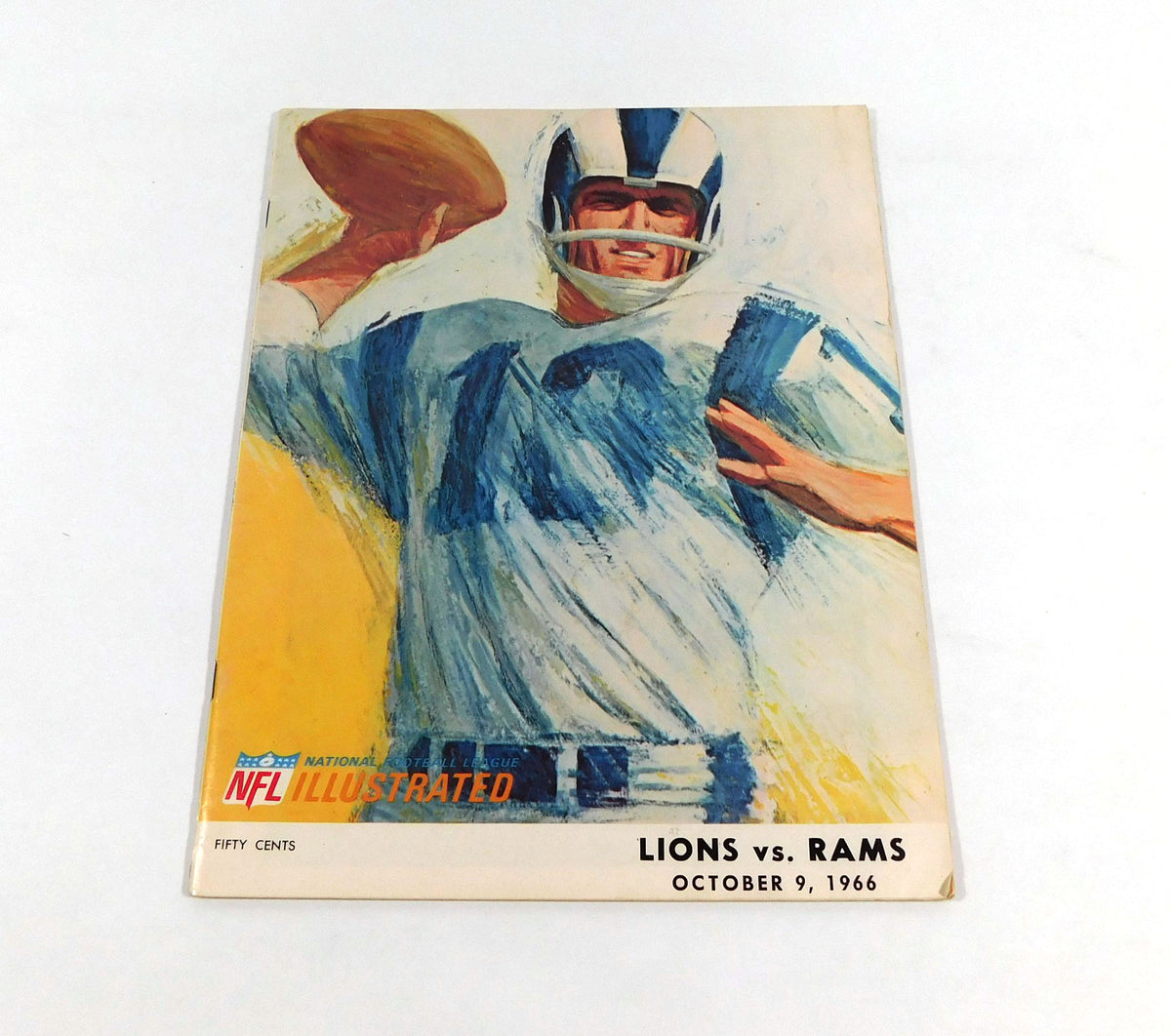 1966 Los Angeles Rams at Detroit Lions NFL Football Program 10-9-66