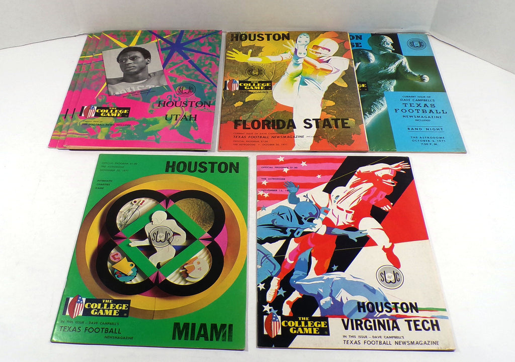 Lot of (7) Assorted 1971 Houston College Football Programs Pic2
