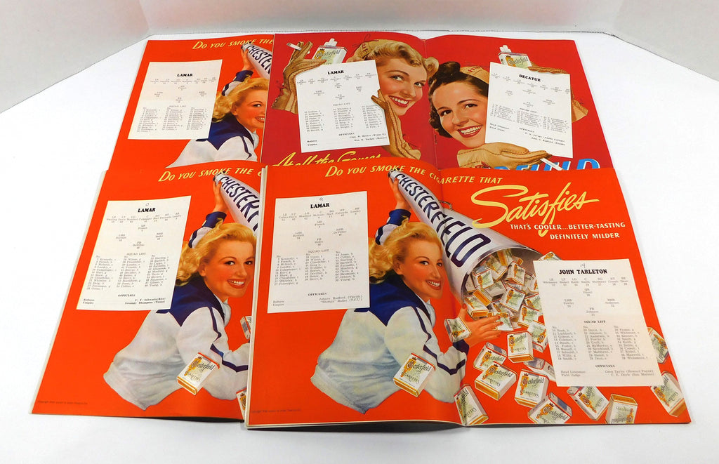Lot of (4) Different 1940 to 1941 Lamar College Football Programs Pic2