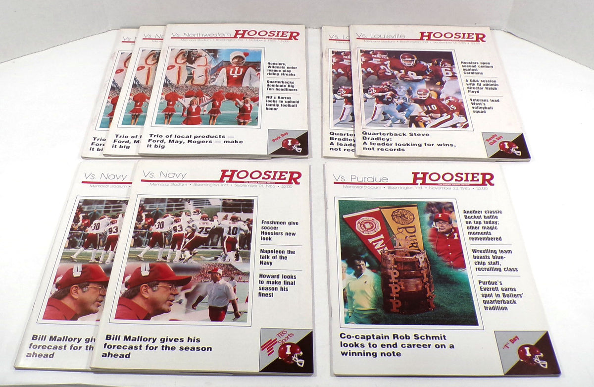 Lot of (8) Assorted 1985 Indiana College Football Programs Pic2