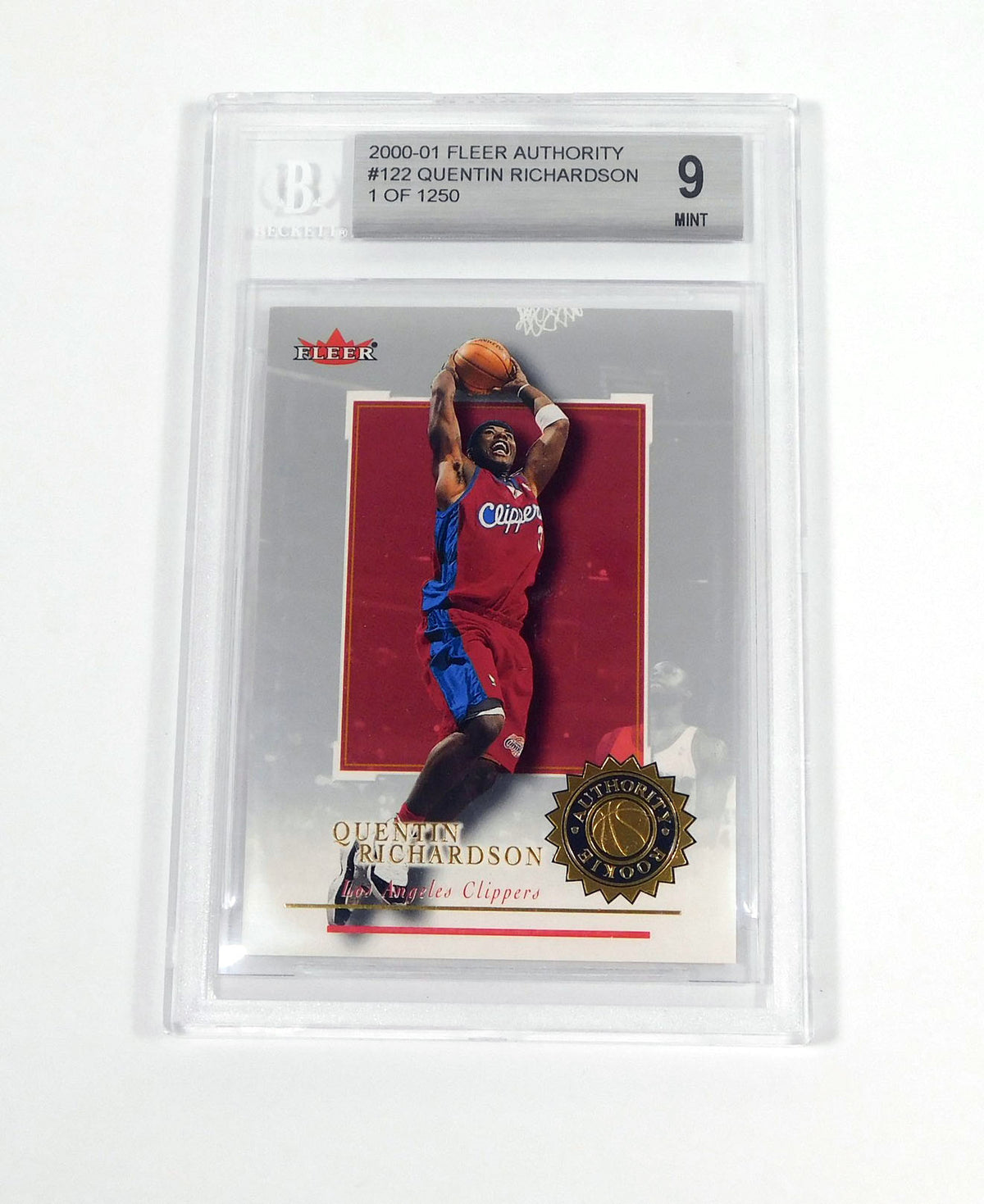 2000-01 Fleer Authority Quentin Richardson #122 Rookie 1 of 1250 Clippers BGS 9