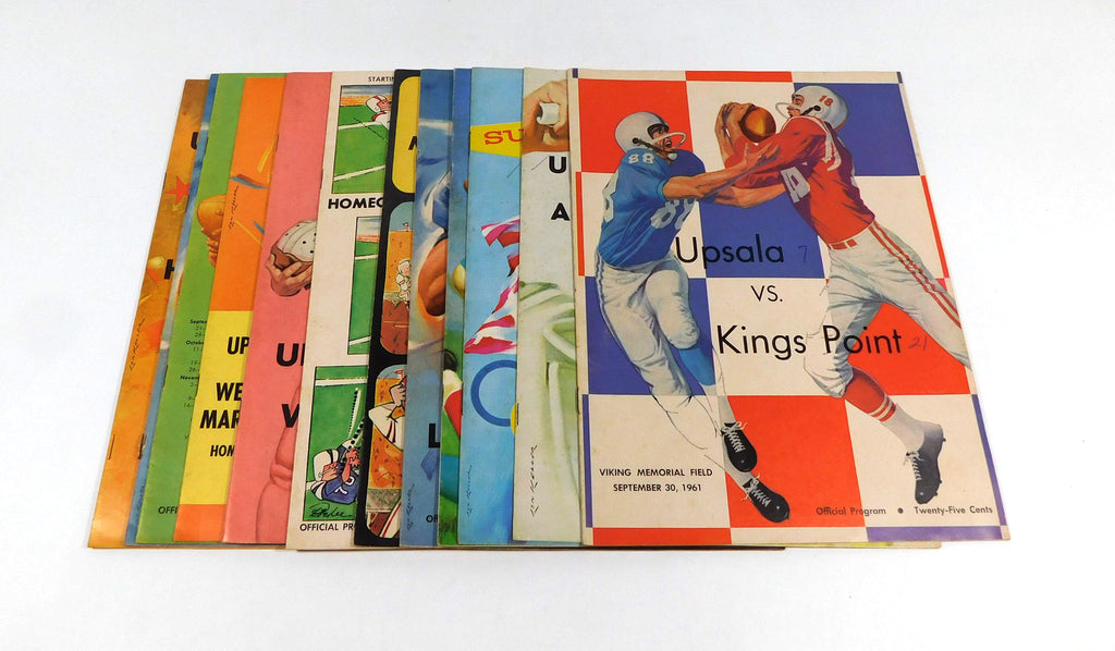 Lot of (13) Different 1961 to 1964 Upsala College Football Programs
