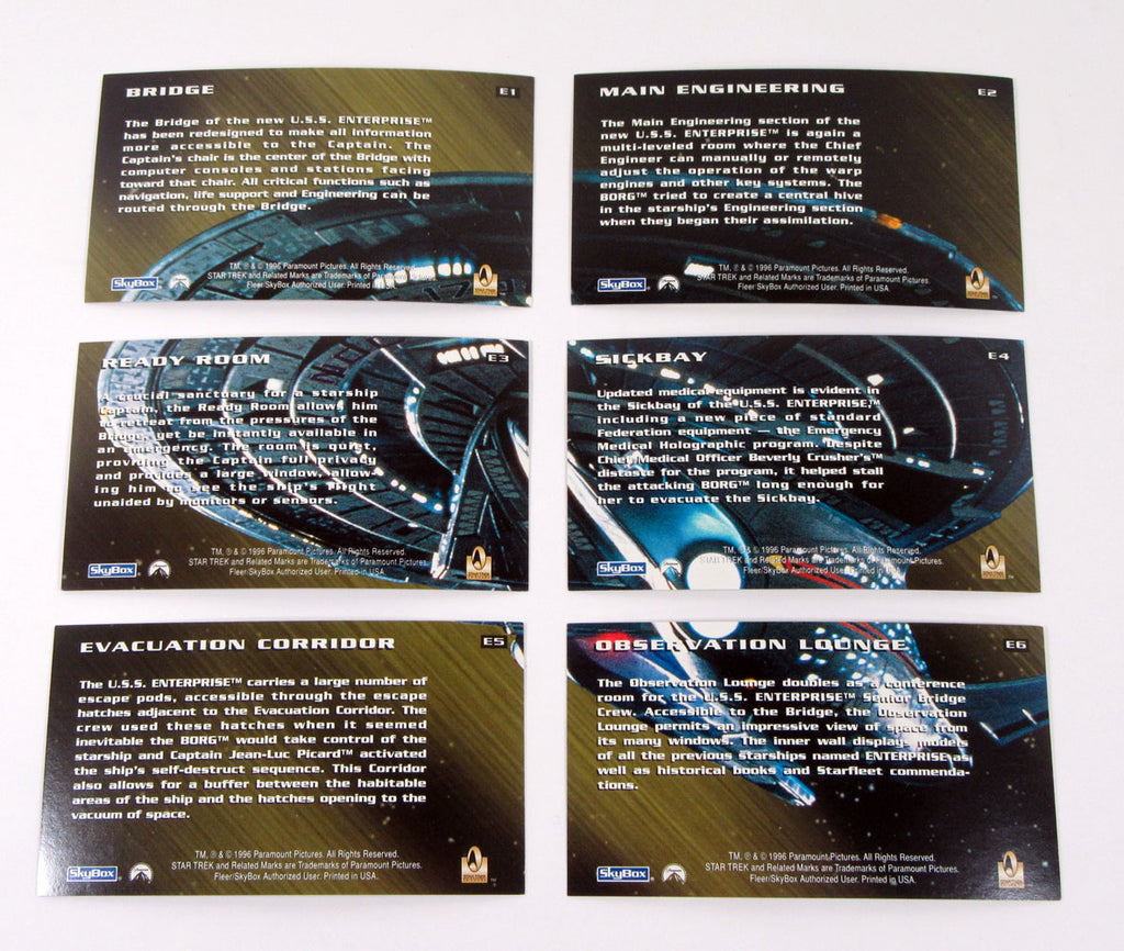 1996 Skybox Star Trek First Contact Enterprise Card Set (E1-E6) Nm/Mt Pic2