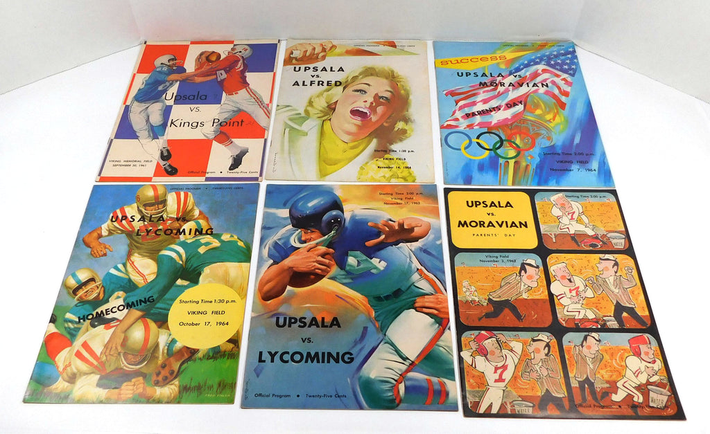 Lot of (13) Different 1961 to 1964 Upsala College Football Programs Pic2