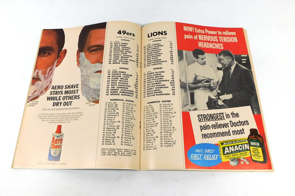 1965 Detroit Lions at San Francisco 49ers NFL Football Program 12-5-65 Pic2