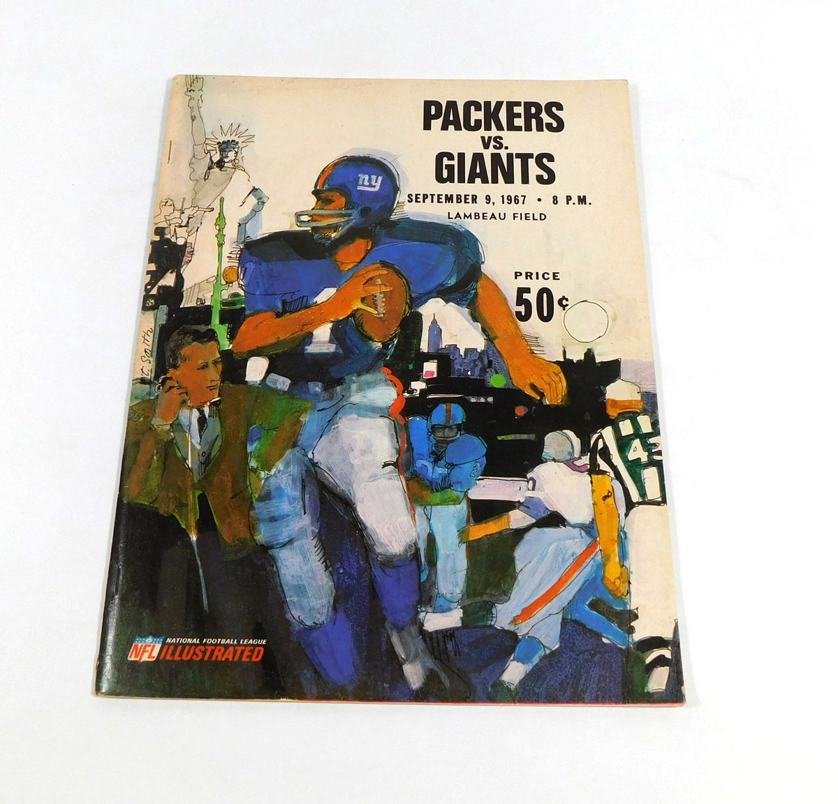 1967 New York Giants at Green Bay Packers NFL Football Program 9-9-67