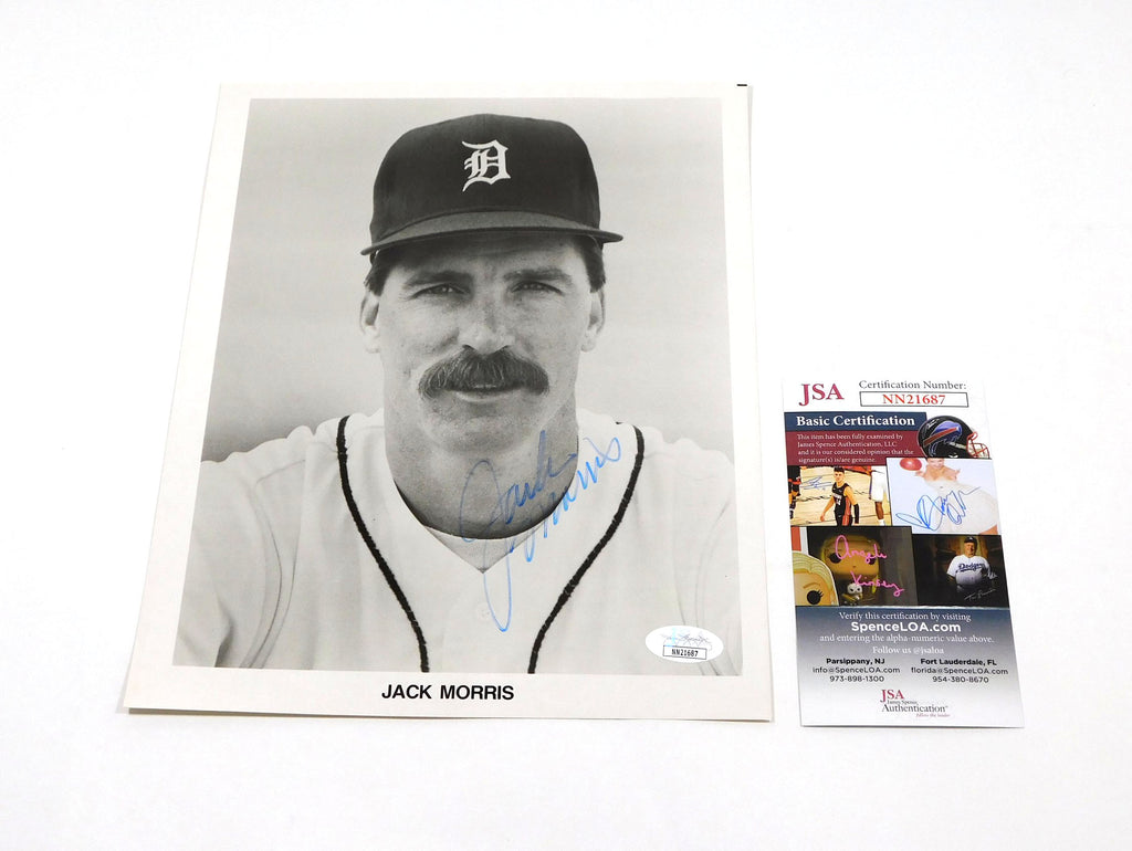 Jack Morris Signed 8 x 10 B & W Photo Tigers JSA Auto DA043847