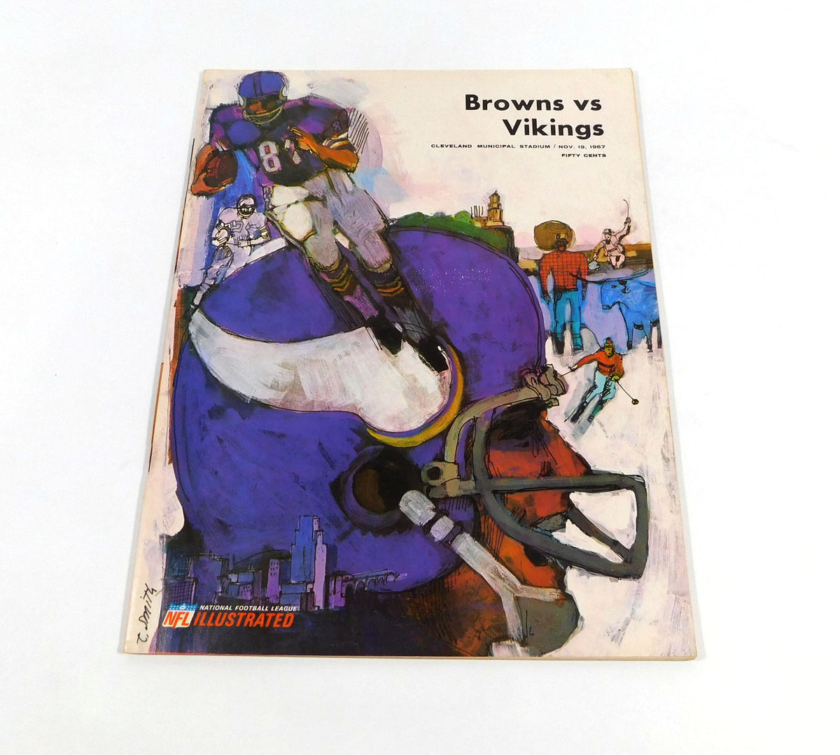 1967 Minnesota Vikings at Cleveland Browns NFL Football Program 11-19-67