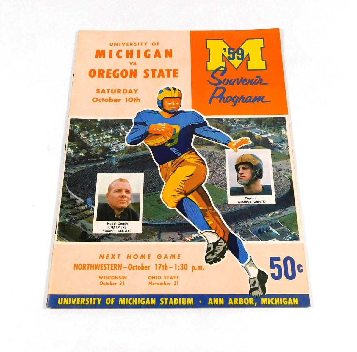 1959 Oregon State at Michigan College Football Program 10-10-59
